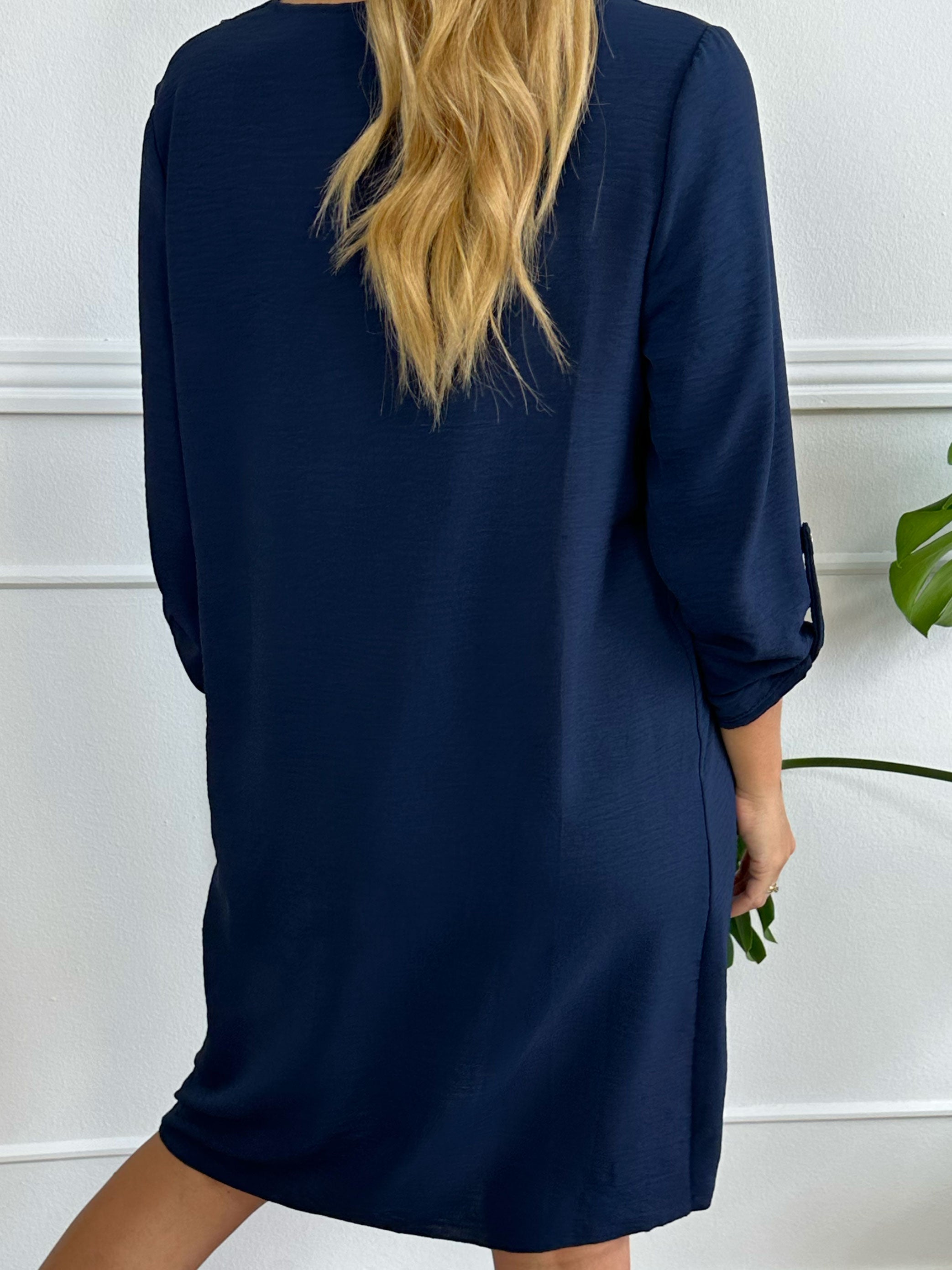 Elly Long - Simpel kjole med blondekant